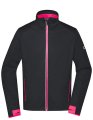 Heren Sport Softshell Jas Daiber JN1126 Zwart Licht Rood